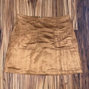 Faux suede mini skirt